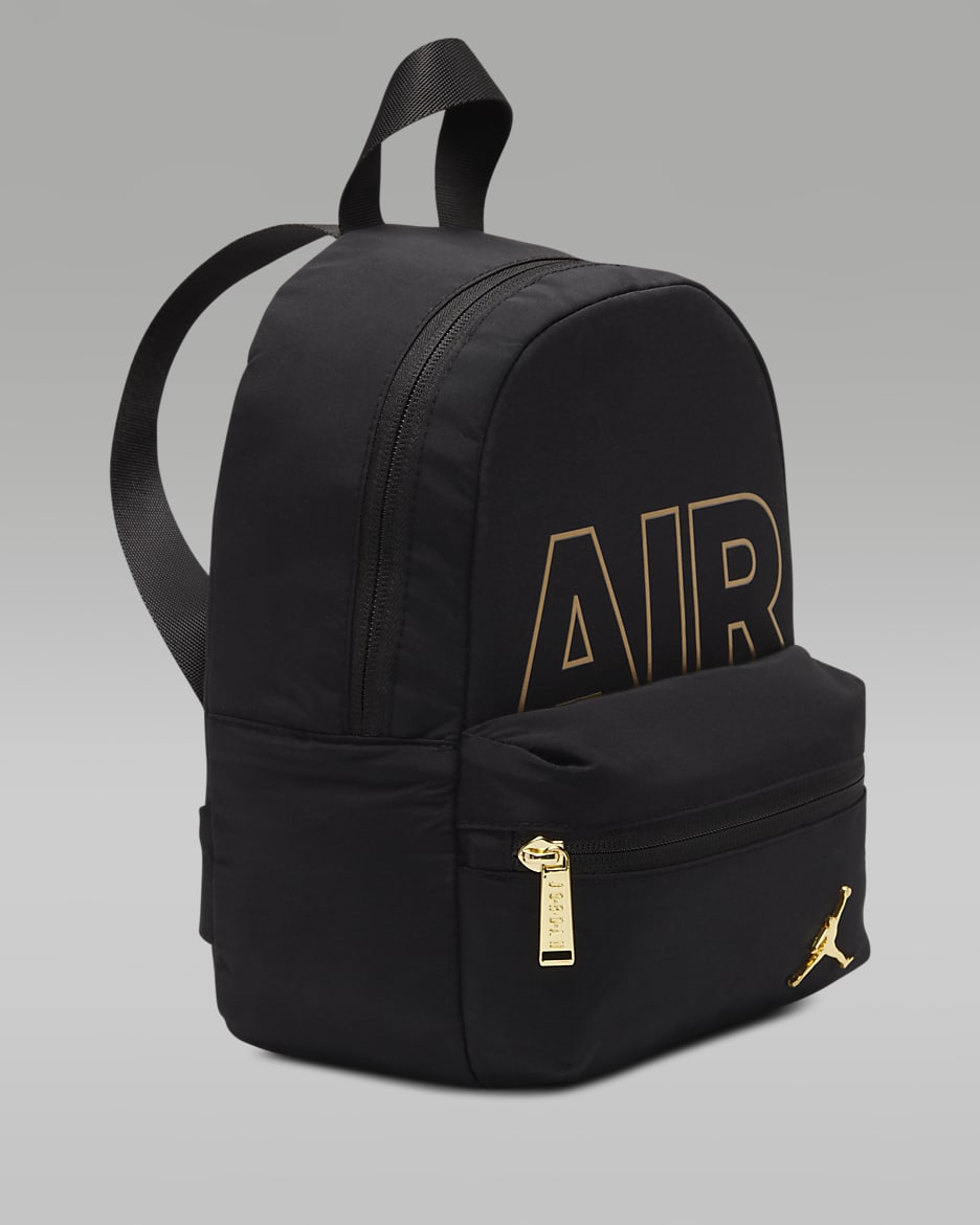 Jordan Black and Gold Backpack Medium Backpack. Nike JP